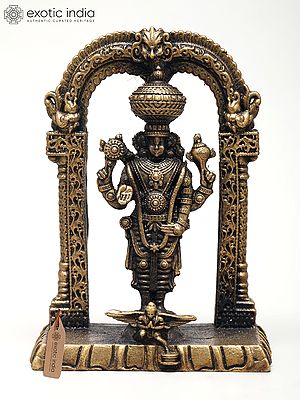 3" Small Superfine Lord Tirupati Balaji and Garuda with Kirtimukha Arch | Made in Coimbatore | Ideal for Puja