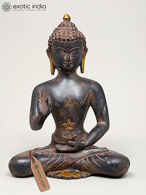9" Gautam Buddha in Vitark Mudra | Buddhist Brass Idol