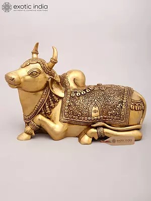 15" Nandi - Vehicle of Lord Shiva | Brass Statue