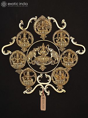 13" Ashtalakshmi Wall Hanging Statue in Brass | Made In India | Handmade