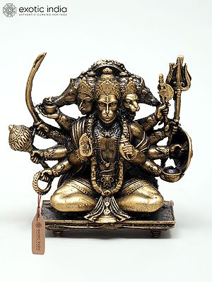 2" Small Superfine Seated Panchamukhi Hanuman in Blessing Gesture | Ideal for Puja