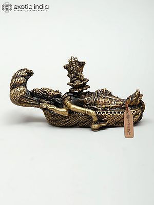 Small Superfine Sheshashayi Vishnu with Brahma’s Birth on Lotus | Ideal for Puja