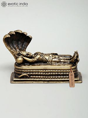 3" Small Superfine Lord Vishnu in Anant Shayana on Adishesha | Ideal for Puja