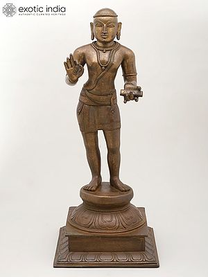 22" Tamil Saint Manikkavacakar | Madhuchista Vidhana (Lost-Wax) | Panchaloha Bronze from Swamimalai