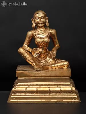 9" Karaikkal Ammaiyar: A Woman Nayanmar Saint | Madhuchista Vidhana (Lost-Wax) | Panchaloha Bronze from Swamimalai