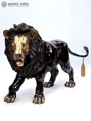 89" Large The Roaring Lion | Brass Sculpture | Home Decor Item