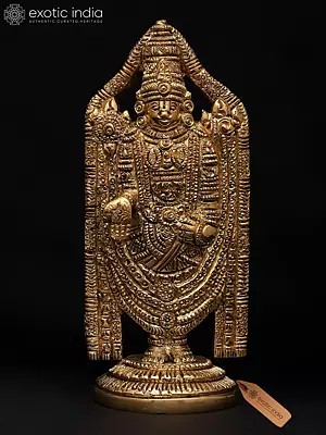 5" Small Lord Tirupati Balaji -Symbol of Good Luck and Faith | Brass Statue