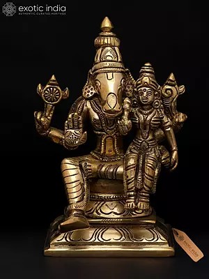 6" Small Varaha Avatar – Symbol of Protection and Restoration | Brass Sculpture