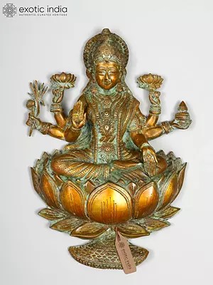 19" Six Armed Blessing Goddess Lakshmi | Wall Hanging | Brass Statue