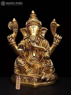 4" Lord Ganesha - The Destroyer of Obstacles | Brass Sculpture