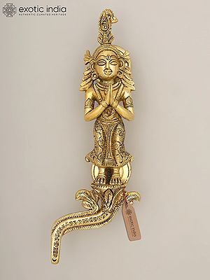 9" Brass Welcome Lady Door Handle for Home | Made in India