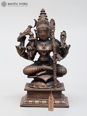 4" Small Superfine Goddess Rajarajeshvari | Copper Statue