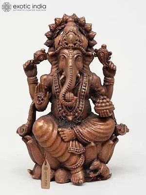 4" Small Four Armed Blessing Lord Ganesha | Copper Statue