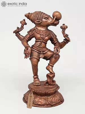 7" Lord Varaha - The Divine Boar Avatara of Lord Vishnu | Copper Statue