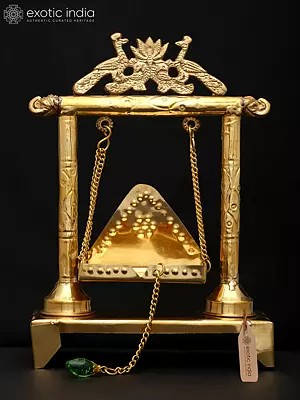 Lotus and Peacock Design Jhoola in Brass for God and Goddess (Inferior Quality)