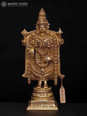7" Lord Venkateshvara as Balaji at Tirupati In Brass | Handmade | Made In India