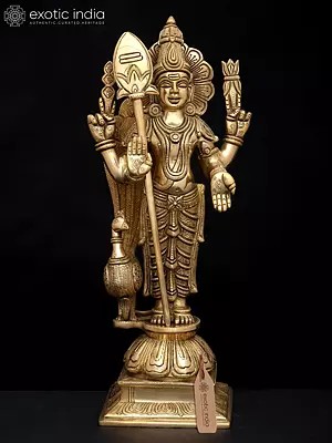 13" Superfine Kumara Karttikeya (Murugan Swami) In Brass | Handmade | Made In India