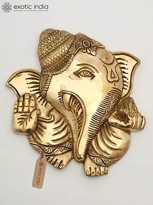 9" Brass Ganesha Wall Hanging | Handmade Decor Item
