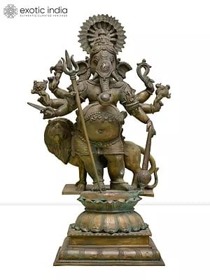 19" Drishti Ganesha Panchaloha Bronze Idol from Swamimalai | Madhuchista Vidhana (Lost-Wax)