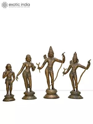 24" Shri Ram Darbar Idol Set | Madhuchista Vidhana (Lost-Wax) | Panchaloha Bronze from Swamimalai