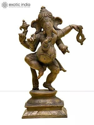 8" Nritya Ganesha | Madhuchista Vidhana (Lost-Wax) | Panchaloha Bronze from Swamimalai