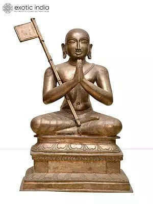 12" Swami Ramanujacharya | Madhuchista Vidhana (Lost-Wax) | Panchaloha Bronze from Swamimalai