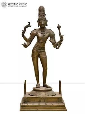 17" Lord Shiva as Pashupatinath | Madhuchista Vidhana (Lost-Wax) | Panchaloha Bronze from Swamimalai