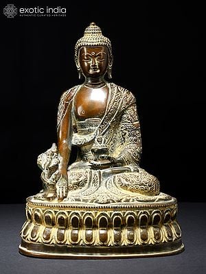 8" Medicine Buddha | Brass Statue