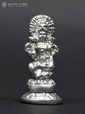 1" Small Sitting Goddess Lakshmi | Mercury Statue