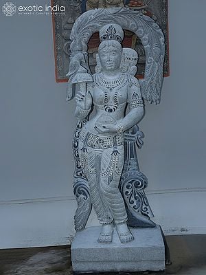 80" Standing Goddess Meenakshi | Large Granite Stone Statue