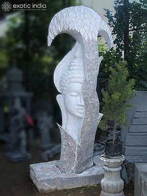 108" Large Size Granite Stone Stylized Buddha Head