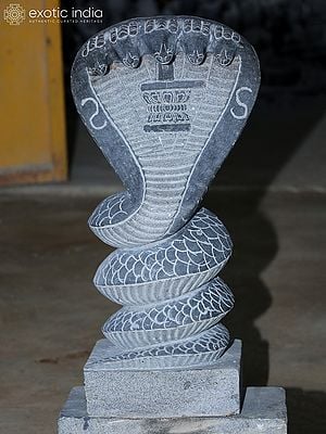 24" Nag Devata Sculpture | Granite Stone Statue