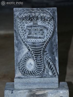 17" Shesha Naga Black Stone Sculpture | Granite Statue