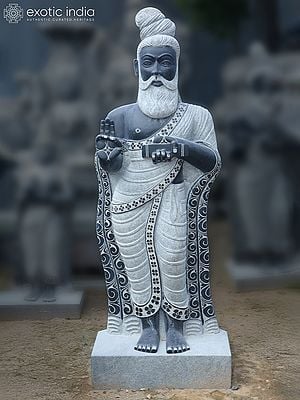 64" Standing Thiruvalluvar Large Sized Statue | Granite Stone Sculpture