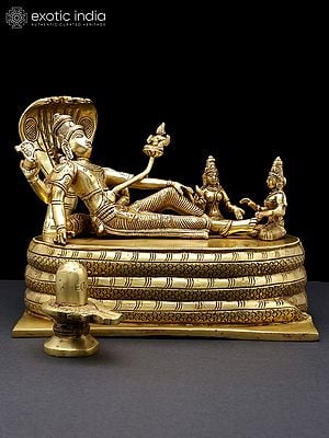 10" Shri Padmanabha Swamy (Shesha-Shayi Lord Vishnu) | Brass Statue