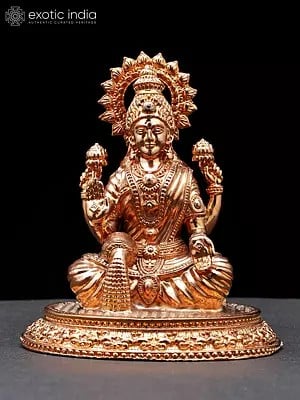 4" Superfine Sitting Goddess Lakshmi | Brass Statue