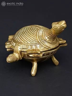 4" Feng Shui Tortoise Box in Brass | Handmade | Made in India