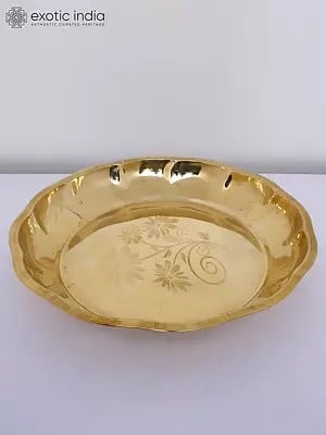 17" Brass Ritual Thali | Handmade Brass Parat