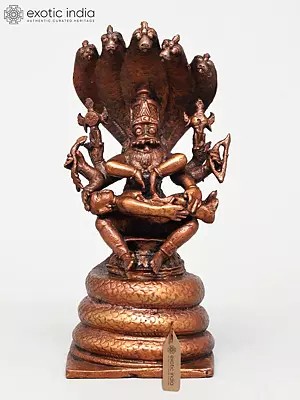 5" Small Copper Idol of Lord Narasimha Killing Demon Hiranyakashipu