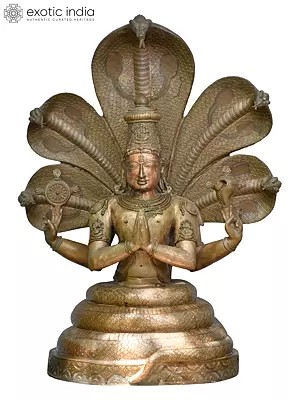 29" Adishesha Maharshi Patanjali - Symbol of Yoga & Wisdom | Solid Copper Statue