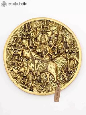 7" Navadurga (The Nine Forms of Goddess Durga) | Wall Hanging Brass Statue