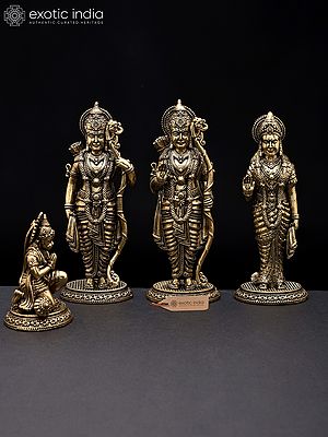 5" Small Superfine Shri Ram Darbar | Set of Four | Brass Statues