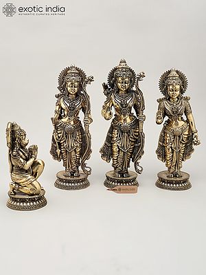 9" Superfine Shri Ram Darbar | Set of Four Brass Statues