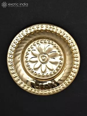 3" Small Size Puja Plate in Brass | Home Temple Ritual Item