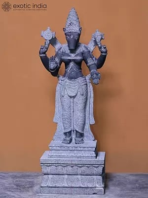 36" Large Goddess Varahi Hand Carved Granite Stone Statue