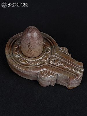 4" Hand Carved Narmada Stone Shiva Lingam