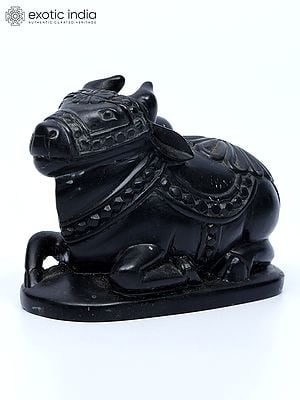 3" Small Nandi - Vehicle of Lord Shiva | Black Stone Statue