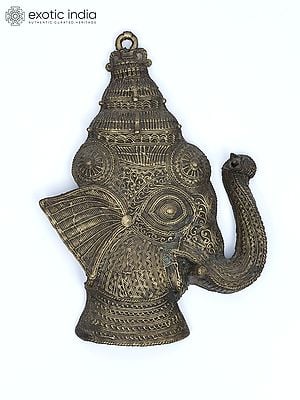 10" Brass Ganesha Wall Hanging