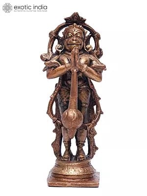 5" Small Standing Lord Hanuman | Copper Statue