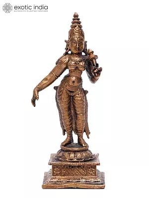 5" Small Hindu Goddess Parvati | Copper Statue